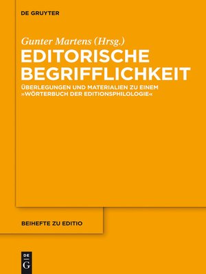 cover image of Editorische Begrifflichkeit